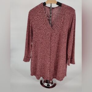 Kalliyan V Neck Brushed Knit Top 3/4 Sleeve